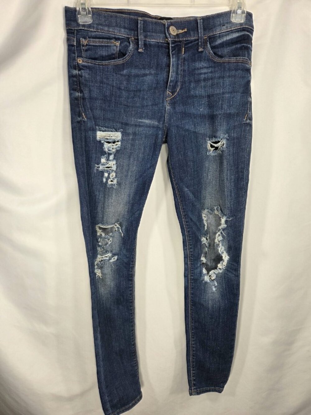 Express Jeans Distressed Denim Mid Rise Legging Cotton 5 Pocket Jeans Size 8